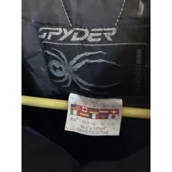 Spyder Leader Men's L Waterproof Ski Snowboard Jacket Blue White Stowaway Hood - Picture 5 of 16